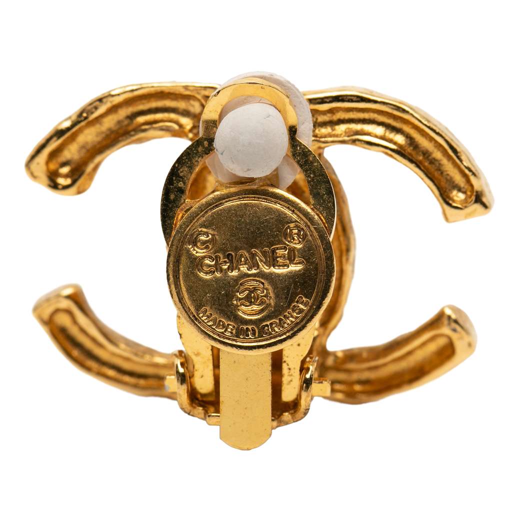 Chanel CC Gold Plated Clip on Earrings - 3