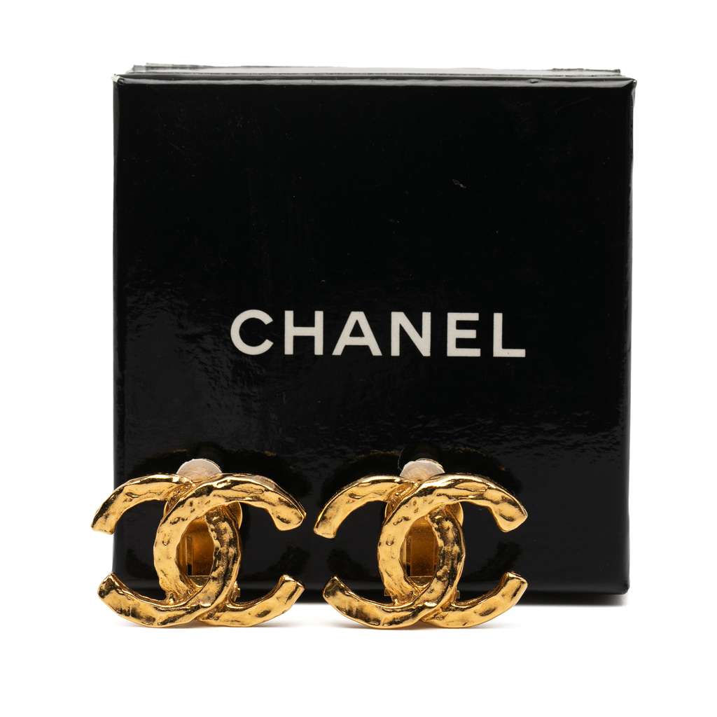 Chanel CC Gold Plated Clip on Earrings - 4