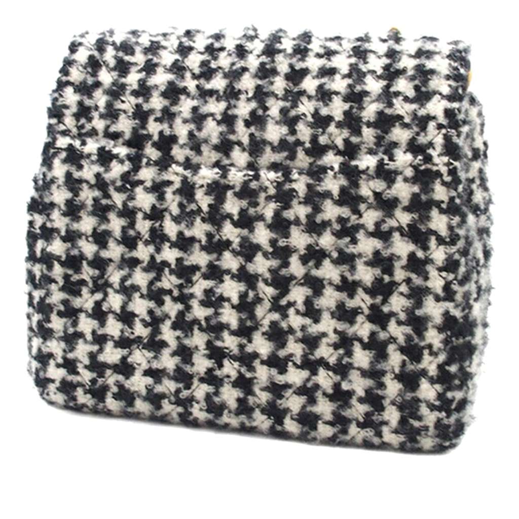 Chanel Mini Square Quilted Tweed Houndstooth Straight Single Flap - 2