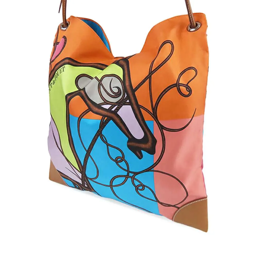 Hermès Silk and Barenia Coup de Fouet Silky City 38 Orange Silk Good - Back View