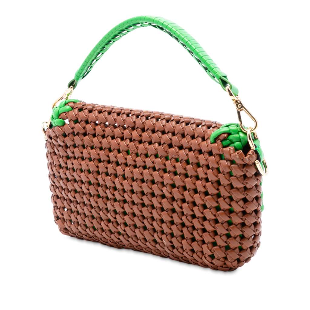 Fendi Medium Woven Leather Baguette Bag - 2