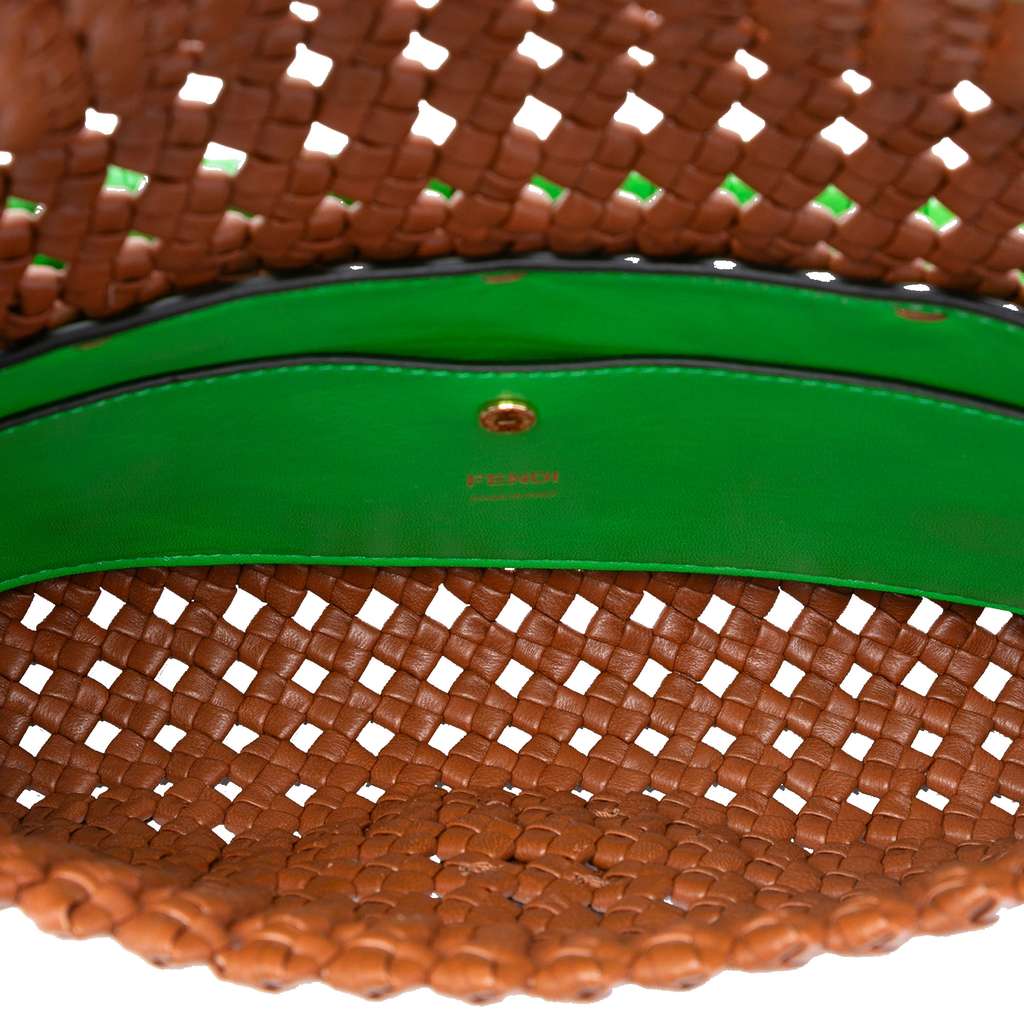 Fendi Medium Woven Leather Baguette Bag - 4