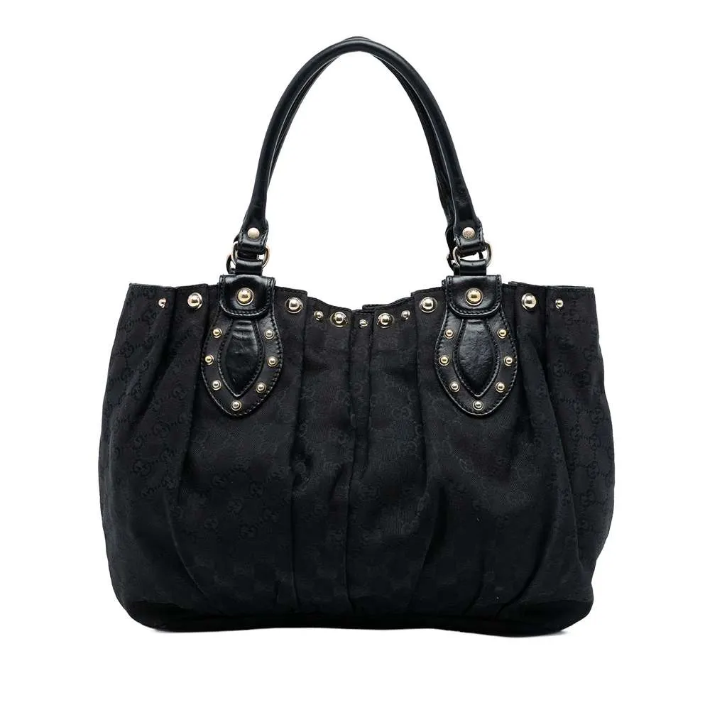 Gucci GG Canvas Pelham Tote Black Canvas Good - Front View