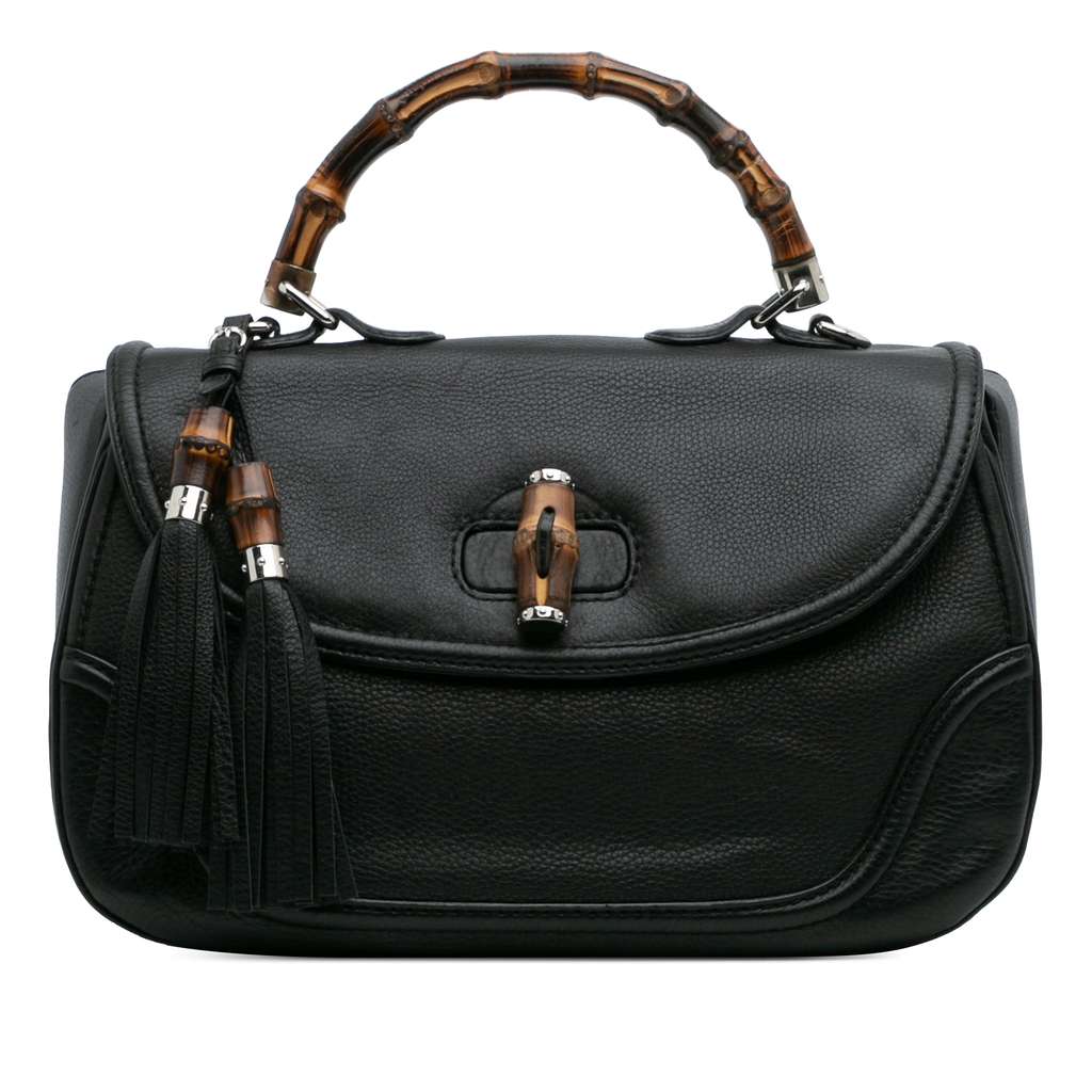 Gucci Large Pebbled Calfskin New Bamboo Top Handle Bag
