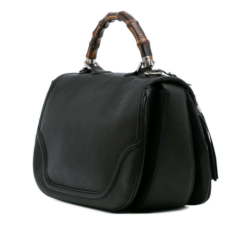 Gucci Large Pebbled Calfskin New Bamboo Top Handle Bag - 2