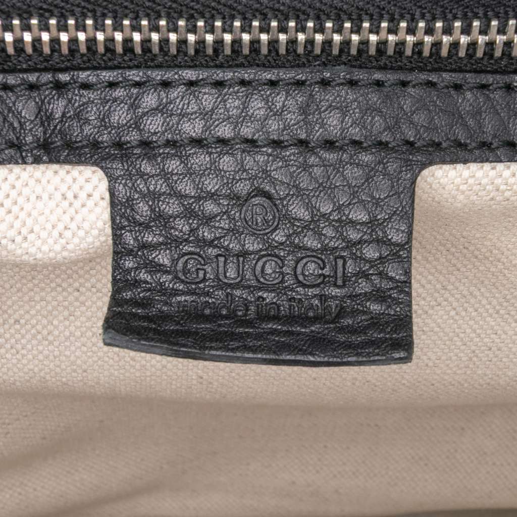 Gucci Large Pebbled Calfskin New Bamboo Top Handle Bag - 5
