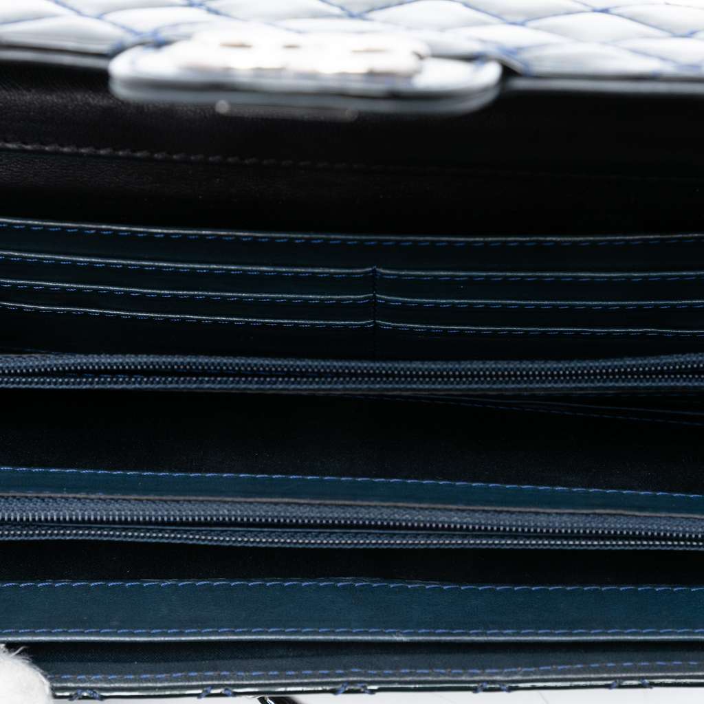 Chanel CC Quilted Patent East West Wallet On Chain - 4