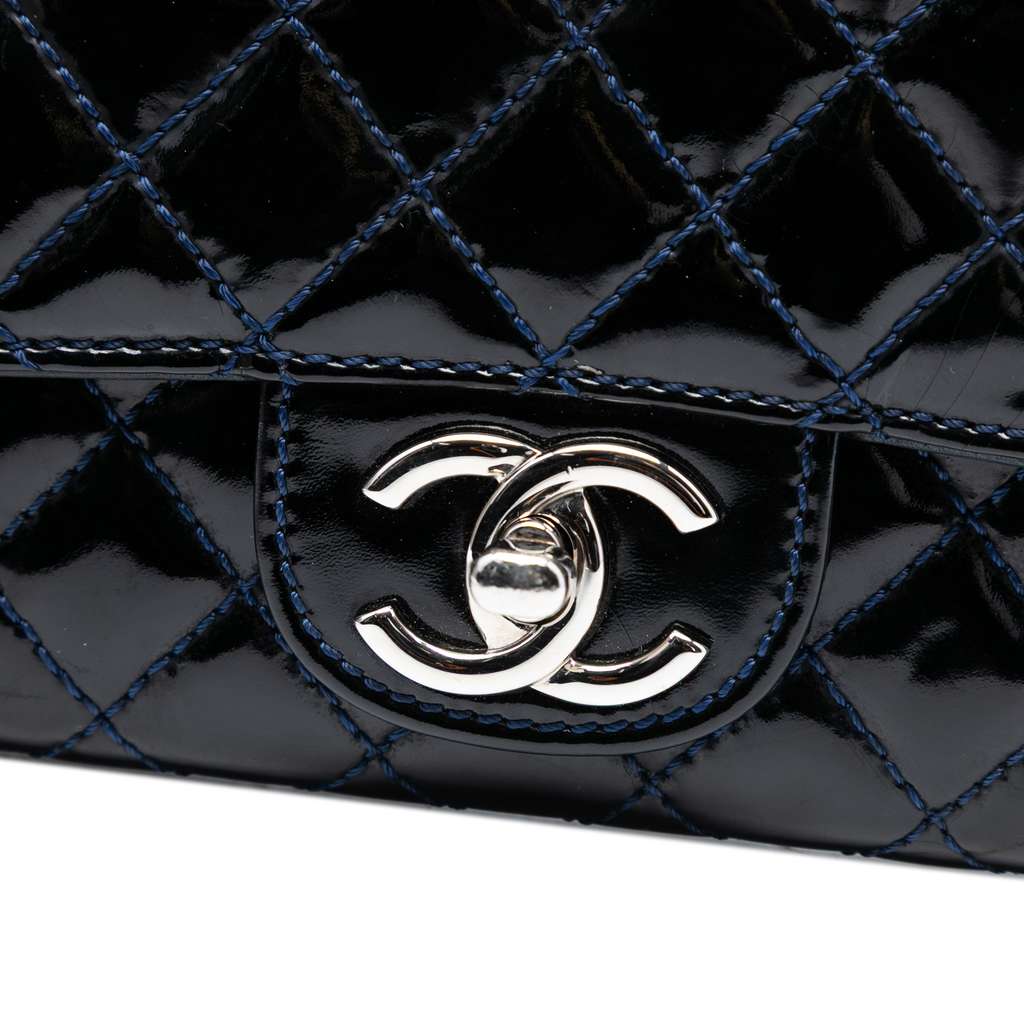 Chanel CC Quilted Patent East West Wallet On Chain - 5