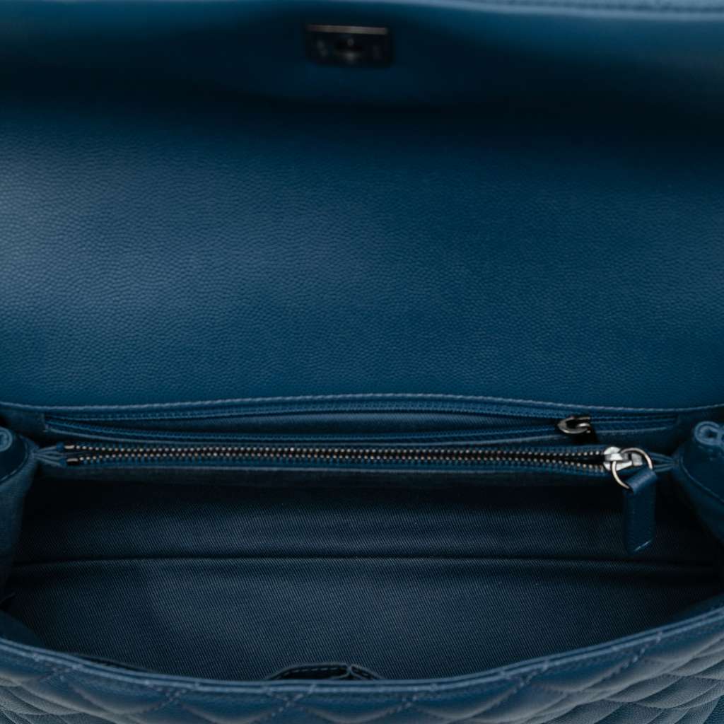 Chanel Medium Quilted Caviar Coco Top Handle Bag - 4