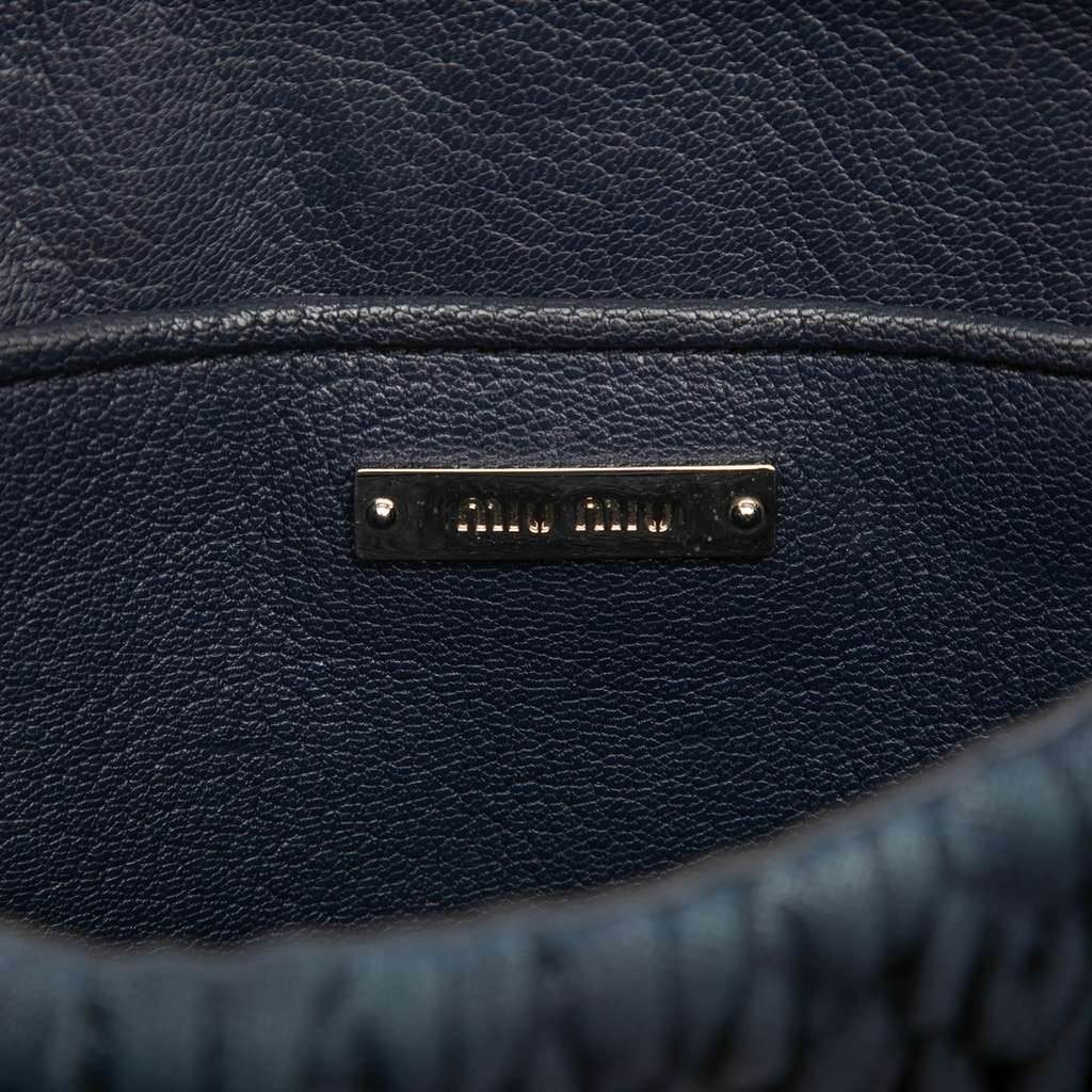 Miu Miu Matelasse Denim Crystal Satchel - 5