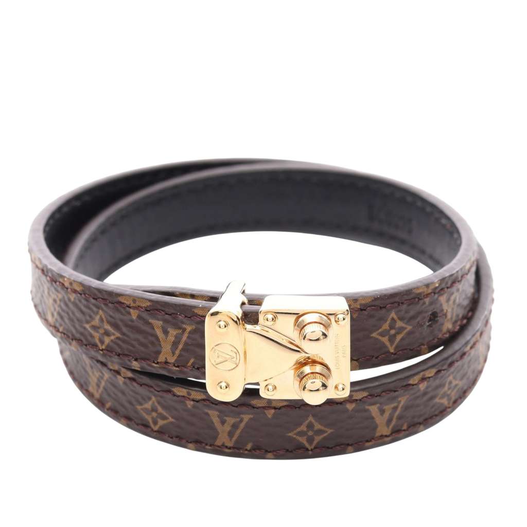 Louis Vuitton Monogram S Lock Double Tour Bracelet 17