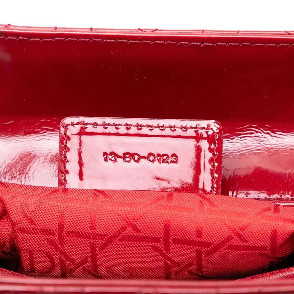 Dior Medium Patent Cannage Lady Dior Red Leather Good - Box View