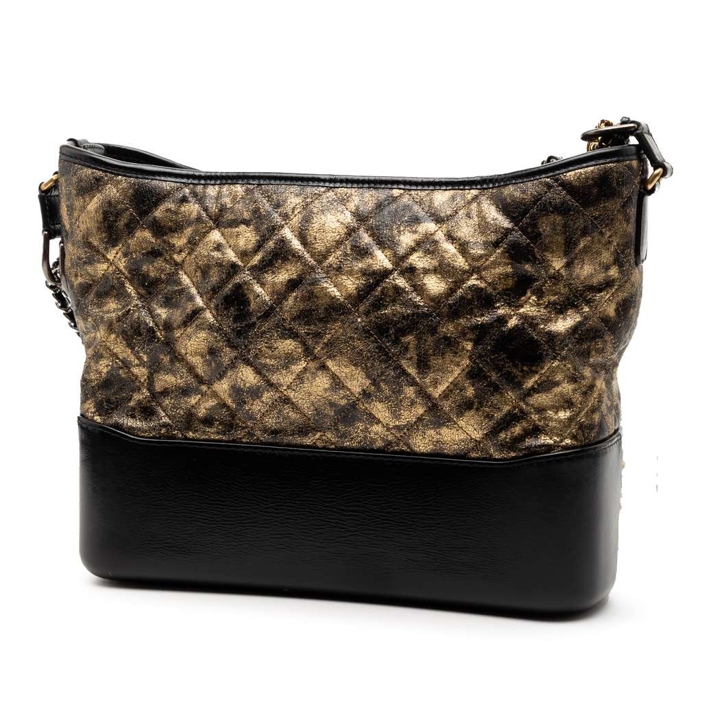 Chanel Medium Quilted Metallic Crumpled Goatskin Gabrielle Hobo - 2