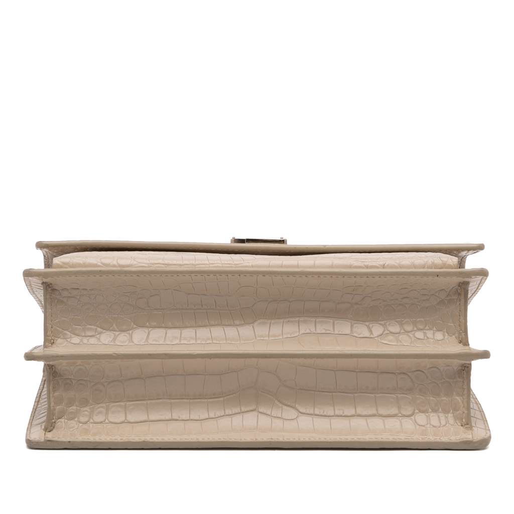 Saint Laurent Medium Croc Embossed Monogram Sunset Bag - 3