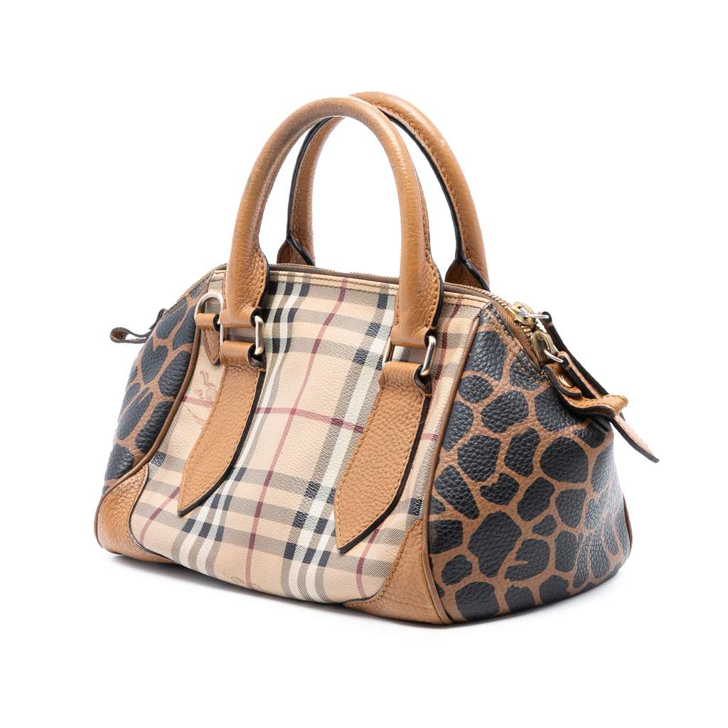 Burberry Small Haymarket Check Coated Canvas Animal Print Blaze Satchel - 2