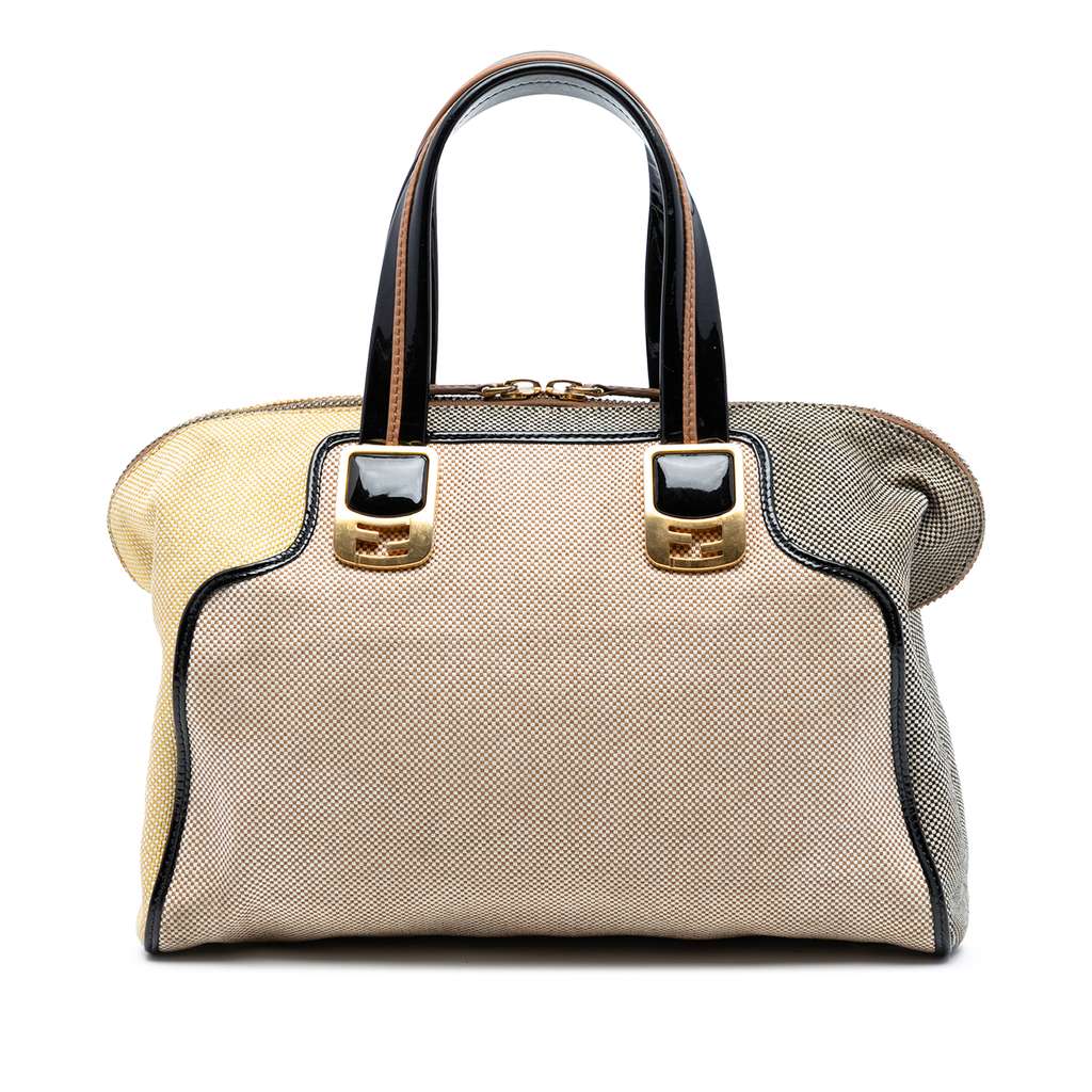 Fendi Canvas Colorblock Chameleon Satchel