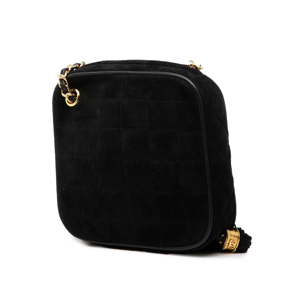 Chanel CC Quilted Suede Diamon Tassel Bag - 2