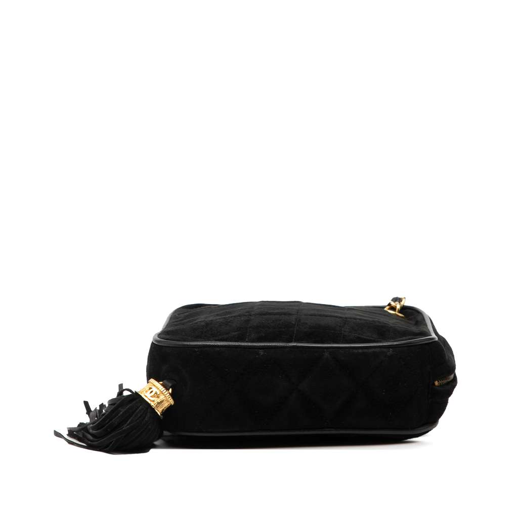 Chanel CC Quilted Suede Diamon Tassel Bag - 3