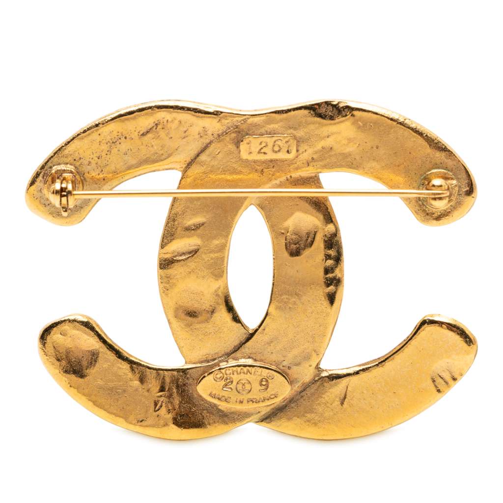 Chanel CC Gold Plated Woven Brooch - 2