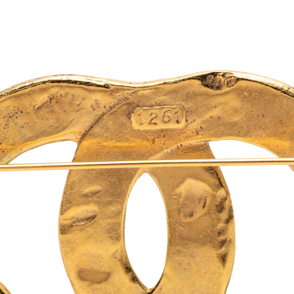 Chanel CC Gold Plated Woven Brooch - 3