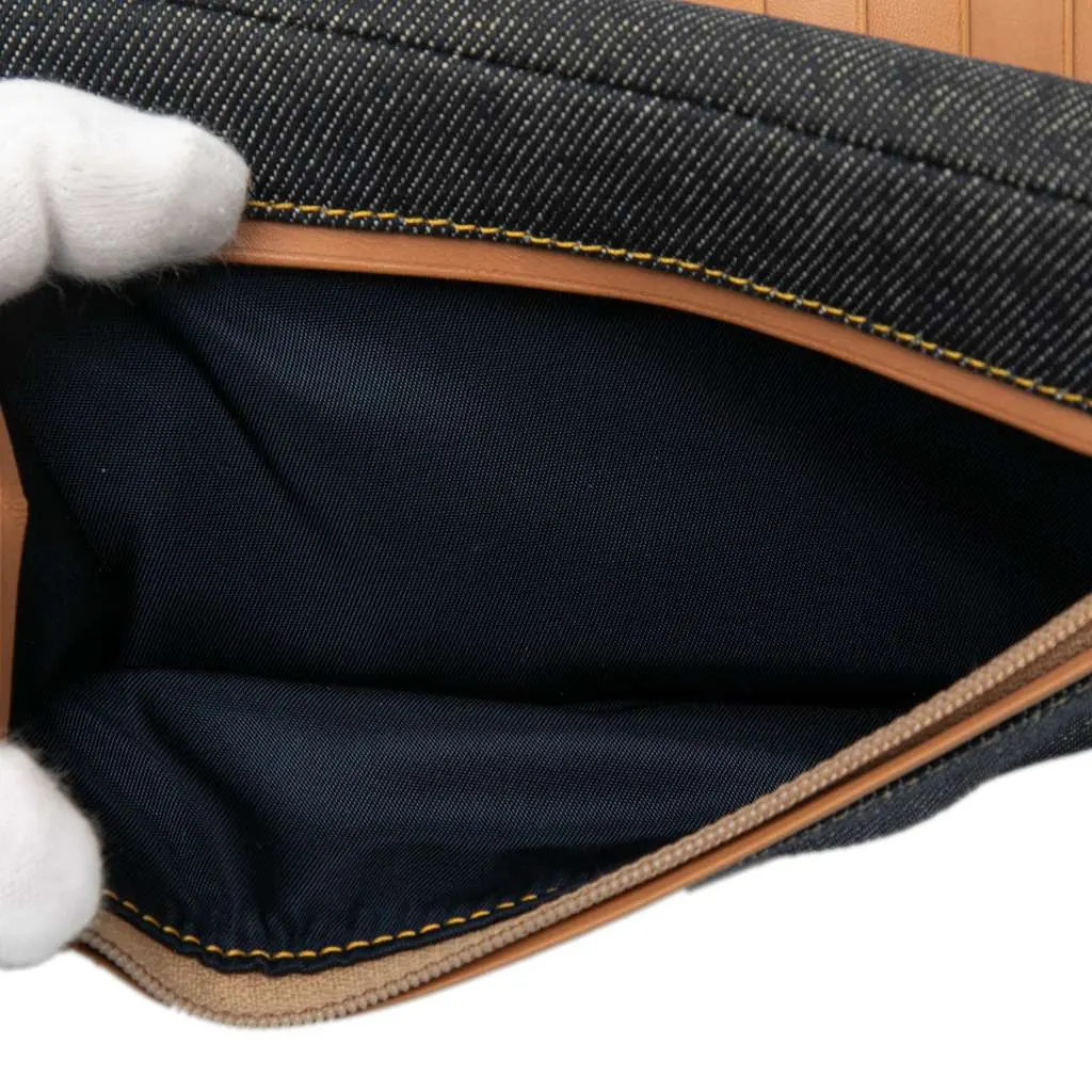 Dior Denim Saddle Trifold Continental Wallet Blue Denim Very good - Box View