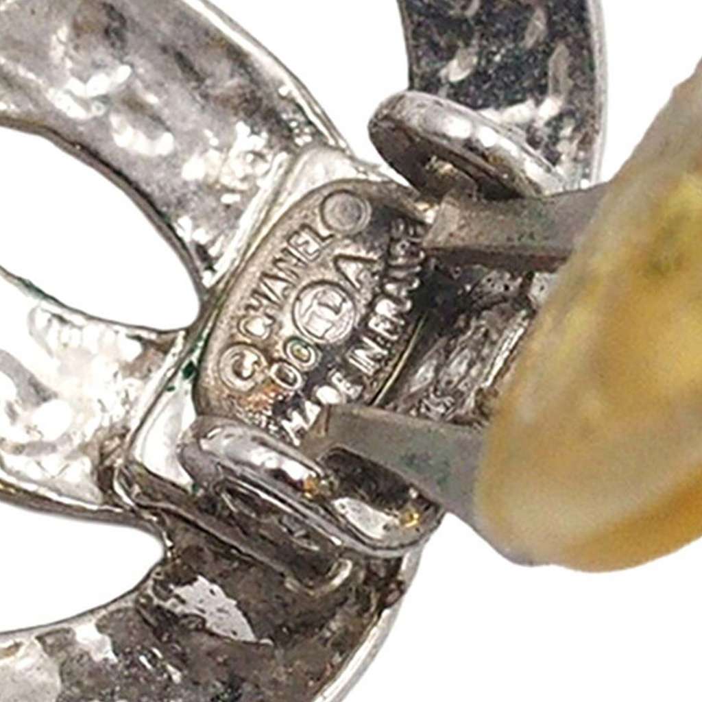 Chanel Silver Plated CC Clip on Earrings - 4