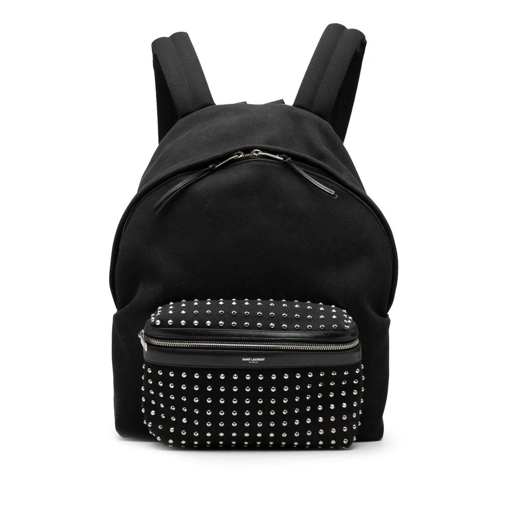 Saint Laurent Studded Canvas City Backpack