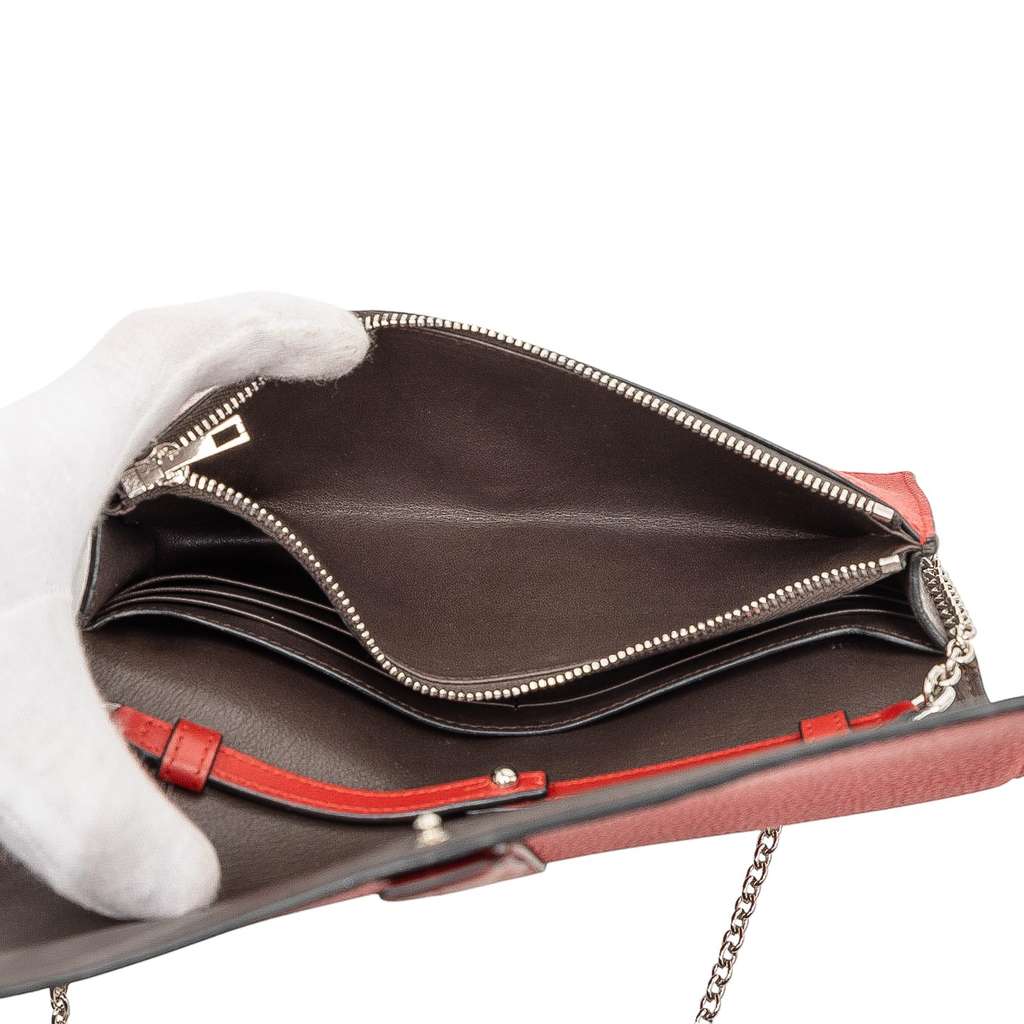 Loewe Pebbled Calfskin Wallet on Chain - 4