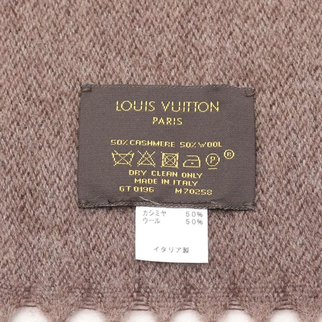 Louis Vuitton Monogram Gradient Hazelnut Scarf Brown Wool Good - Inside View