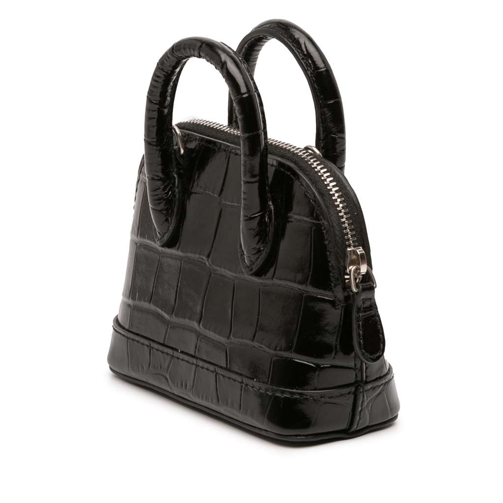 Balenciaga Mini Crocodile Embossed Calfskin Ville Satchel - 2
