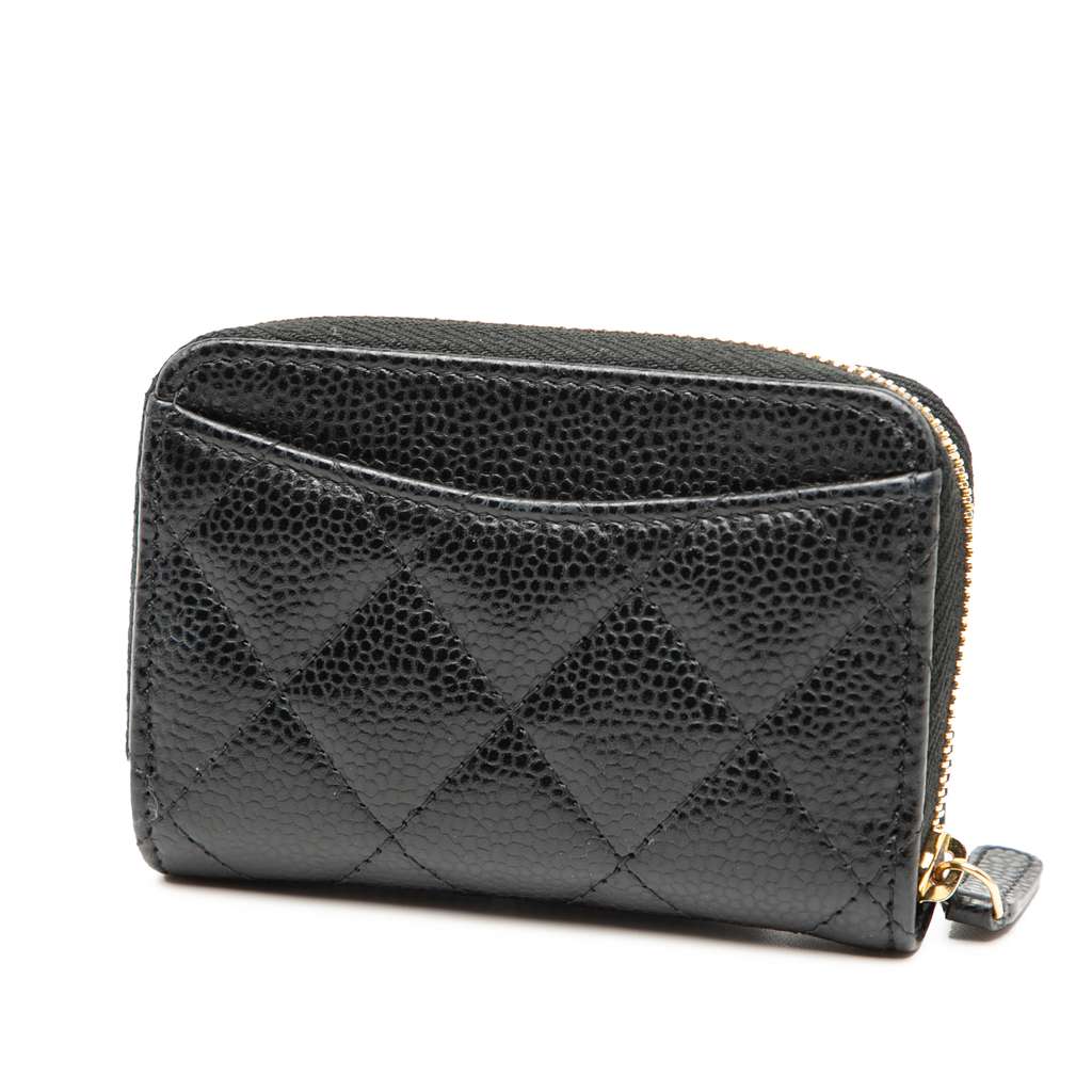Chanel CC Quilted Caviar Zip Coin Purse - 2