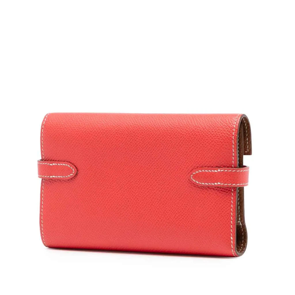 Hermès Epsom Kelly Depliant Wallet Red Leather Very good - Back View