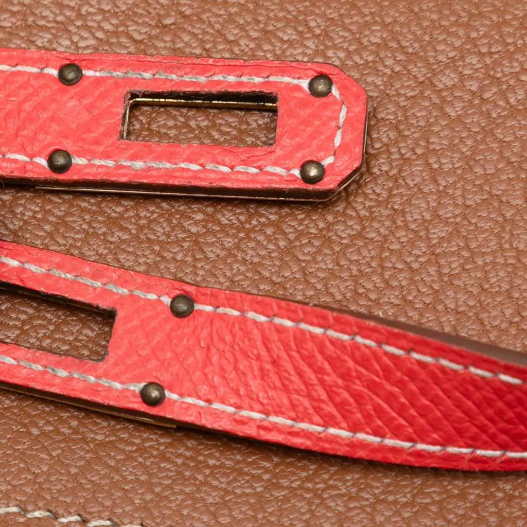 Hermès Epsom Kelly Depliant Wallet Red Leather Very good - Model View