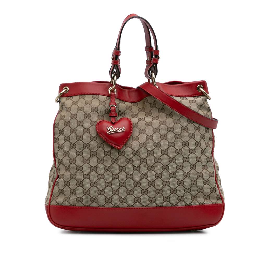 Gucci Medium GG Canvas Valentine Top Handle Bag