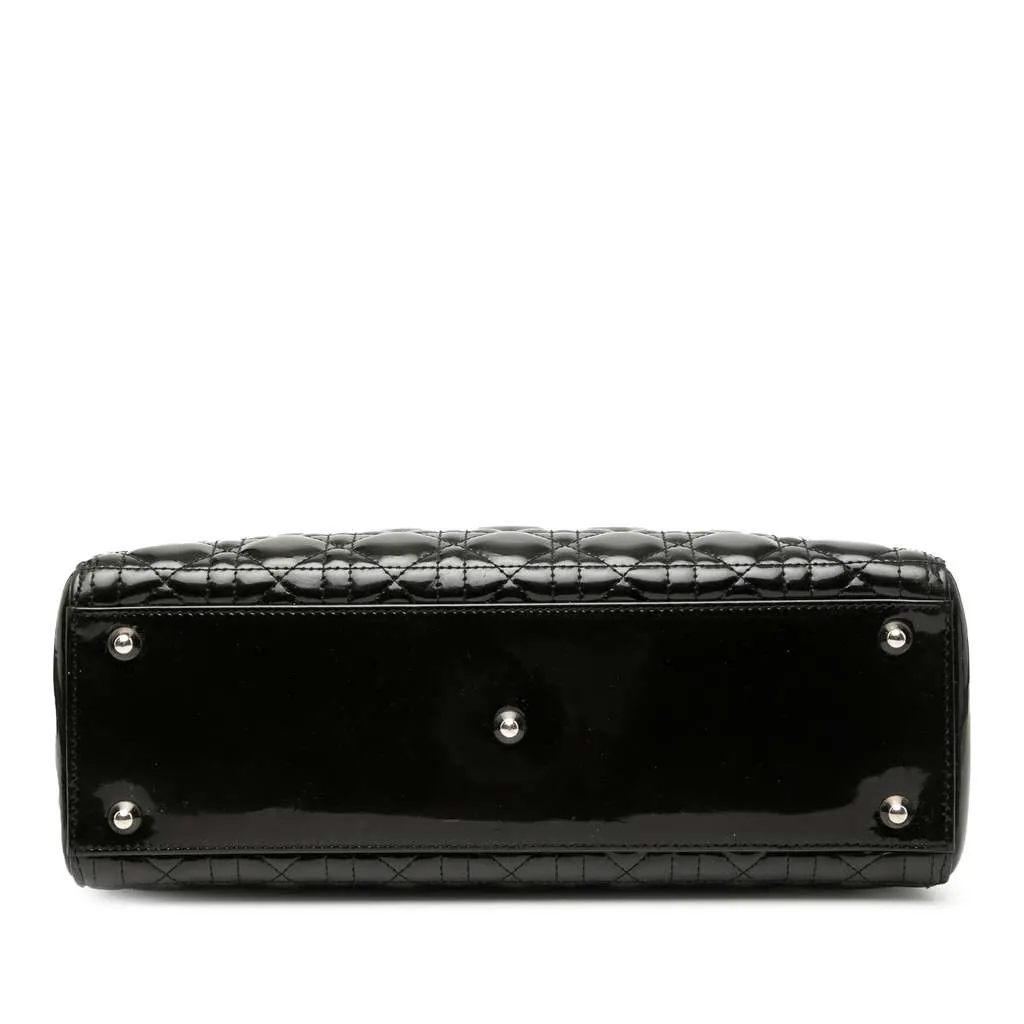 Dior Large Patent Cannage Lady Dior Black Leather Very good - Inside View