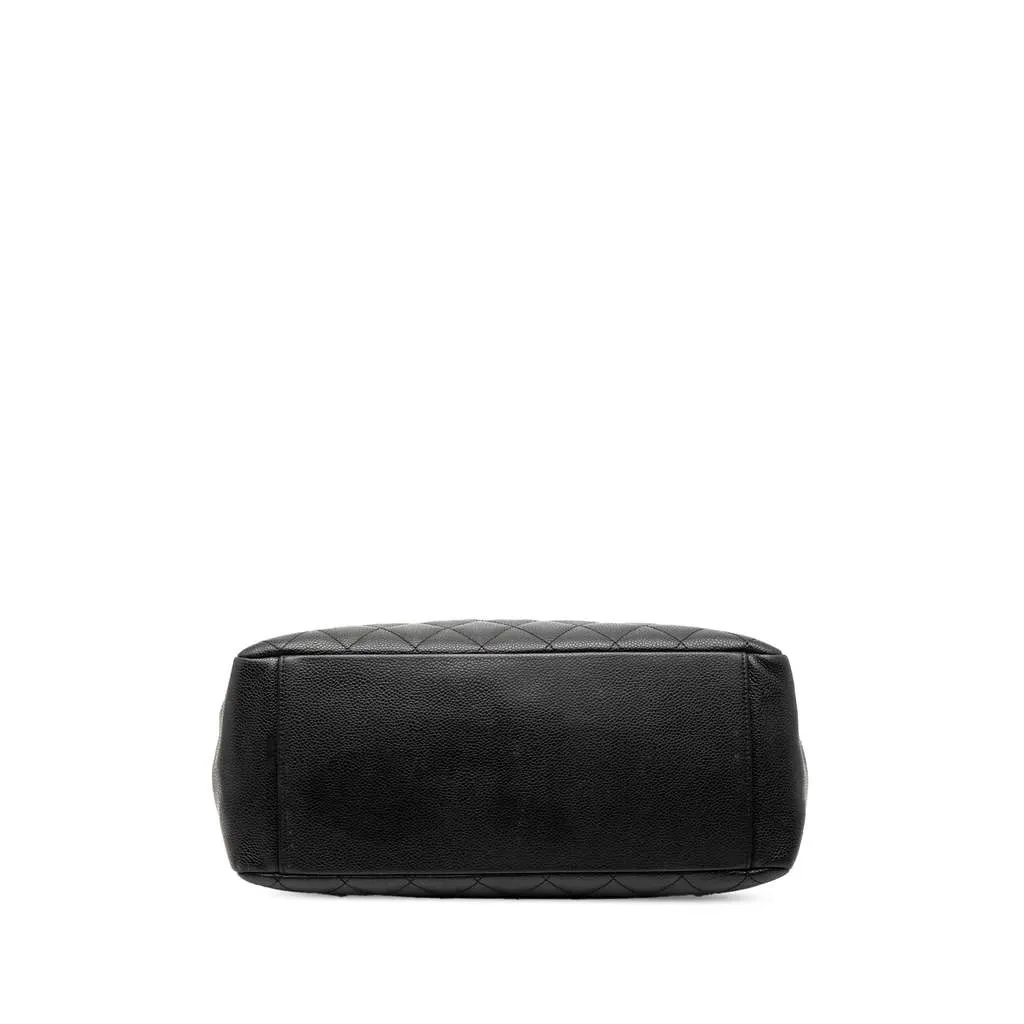 Chanel Caviar Grand Shopping Tote Black Leather Good - Inside View