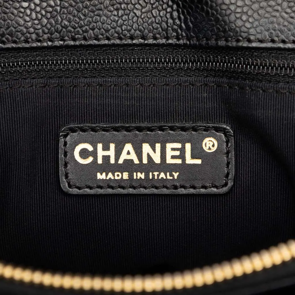 Chanel Caviar Grand Shopping Tote Black Leather Good - Box View