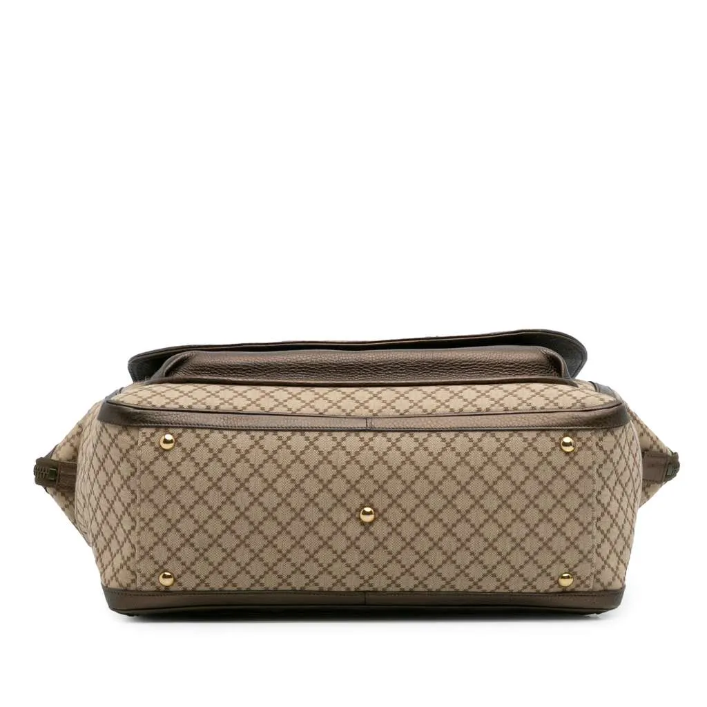 Gucci Medium Diamante Canvas 1973 Handbag Brown Canvas Good - Inside View
