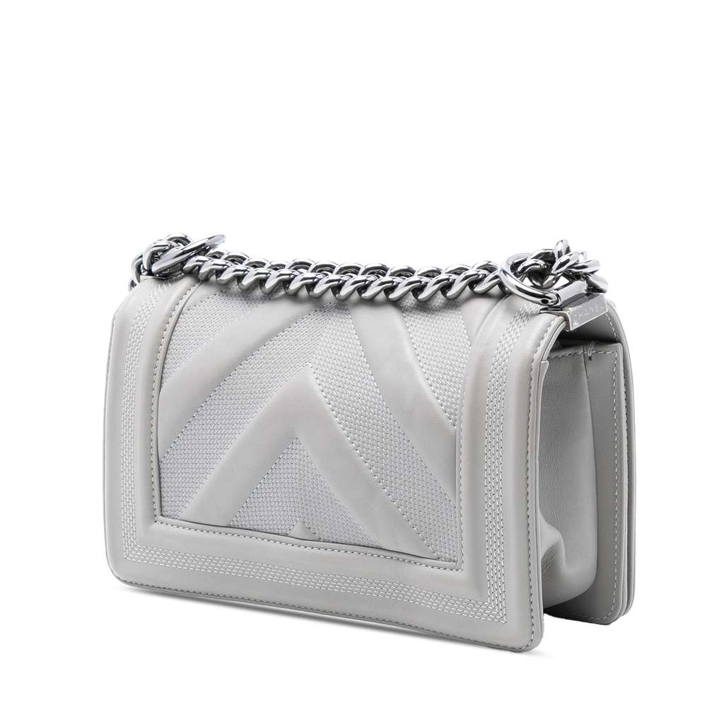 Chanel Small Chevron Stitched Calfskin Boy Flap - 2