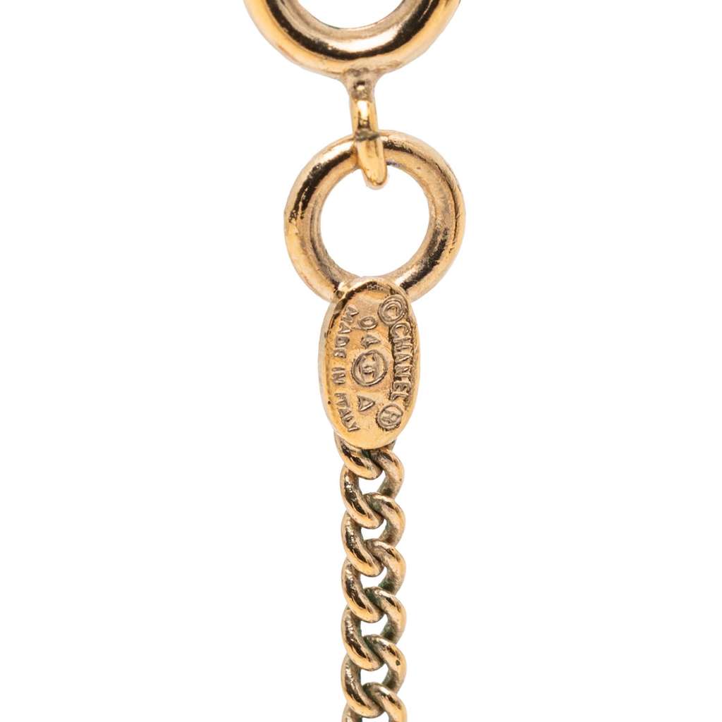 Chanel CC Gold Plated Enamel Pendant Necklace - 3