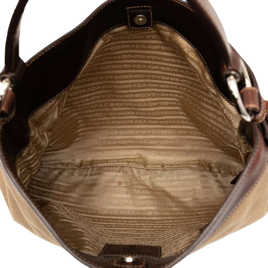 Prada Canvas Canapa Logo Hobo - 4