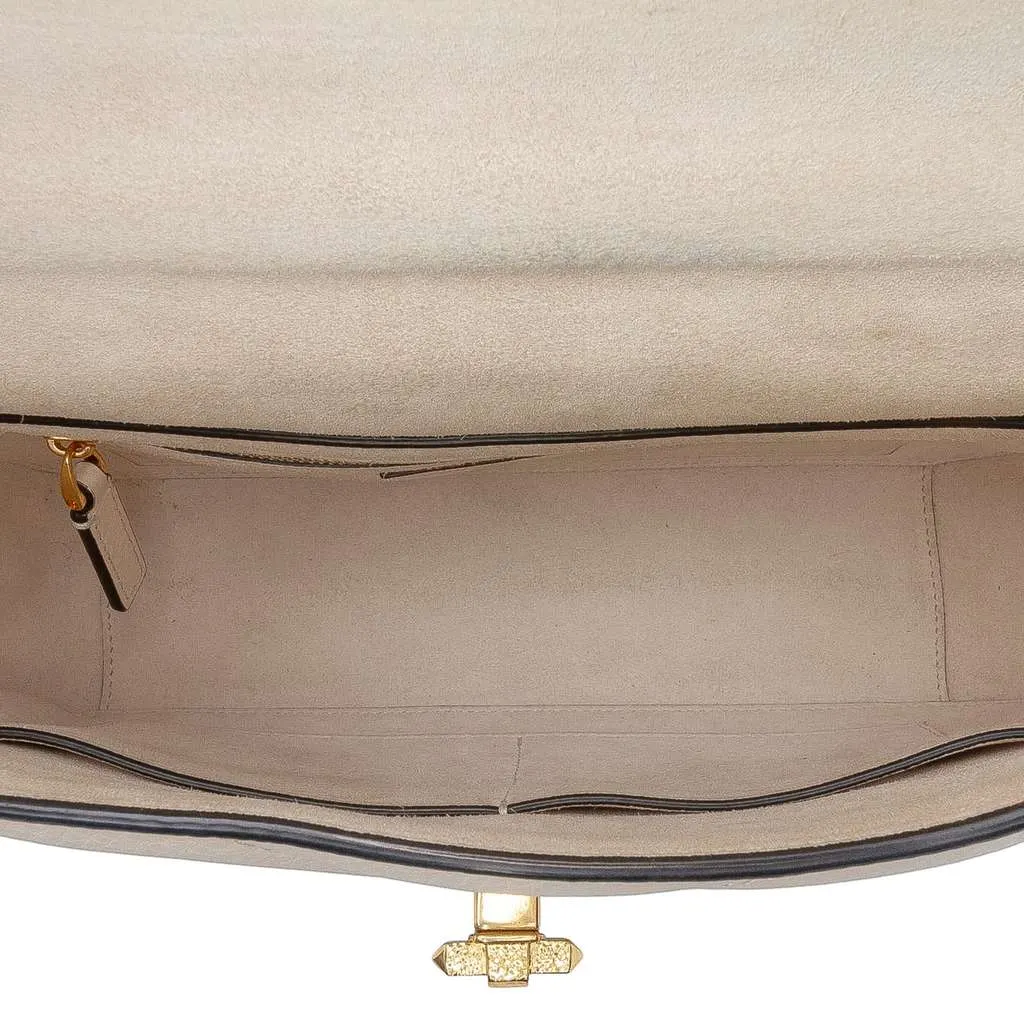 Valentino Large Grained Calfskin Roman Stud Satchel White Leather Good - Model View