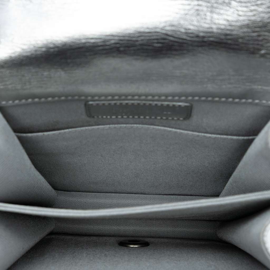 Chanel Quilted Metallic Calfskin North South Boy Flap - 4