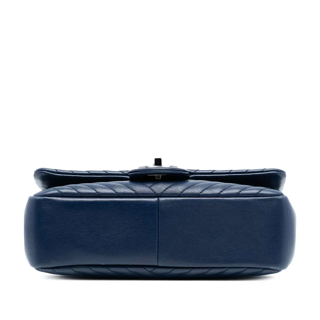 Chanel Small Lambskin CC Crossing Flap Blue Leather Very good - Inside View