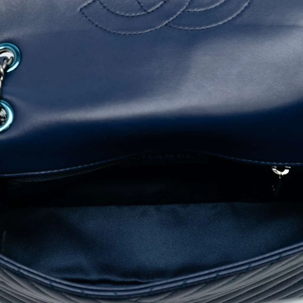 Chanel Small Lambskin CC Crossing Flap Blue Leather Very good - Model View