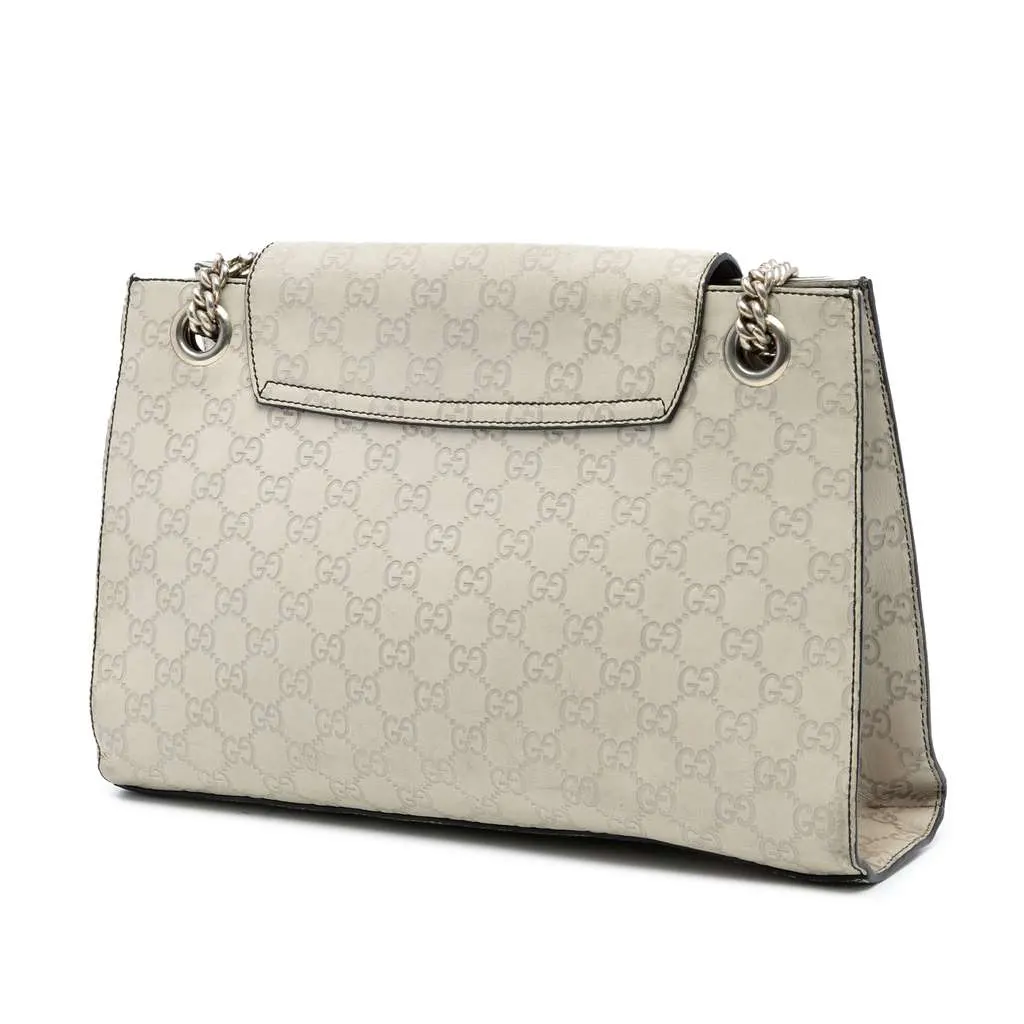 Gucci Large Guccissima Emily Shoulder Bag Brown Leather Very good - Back View