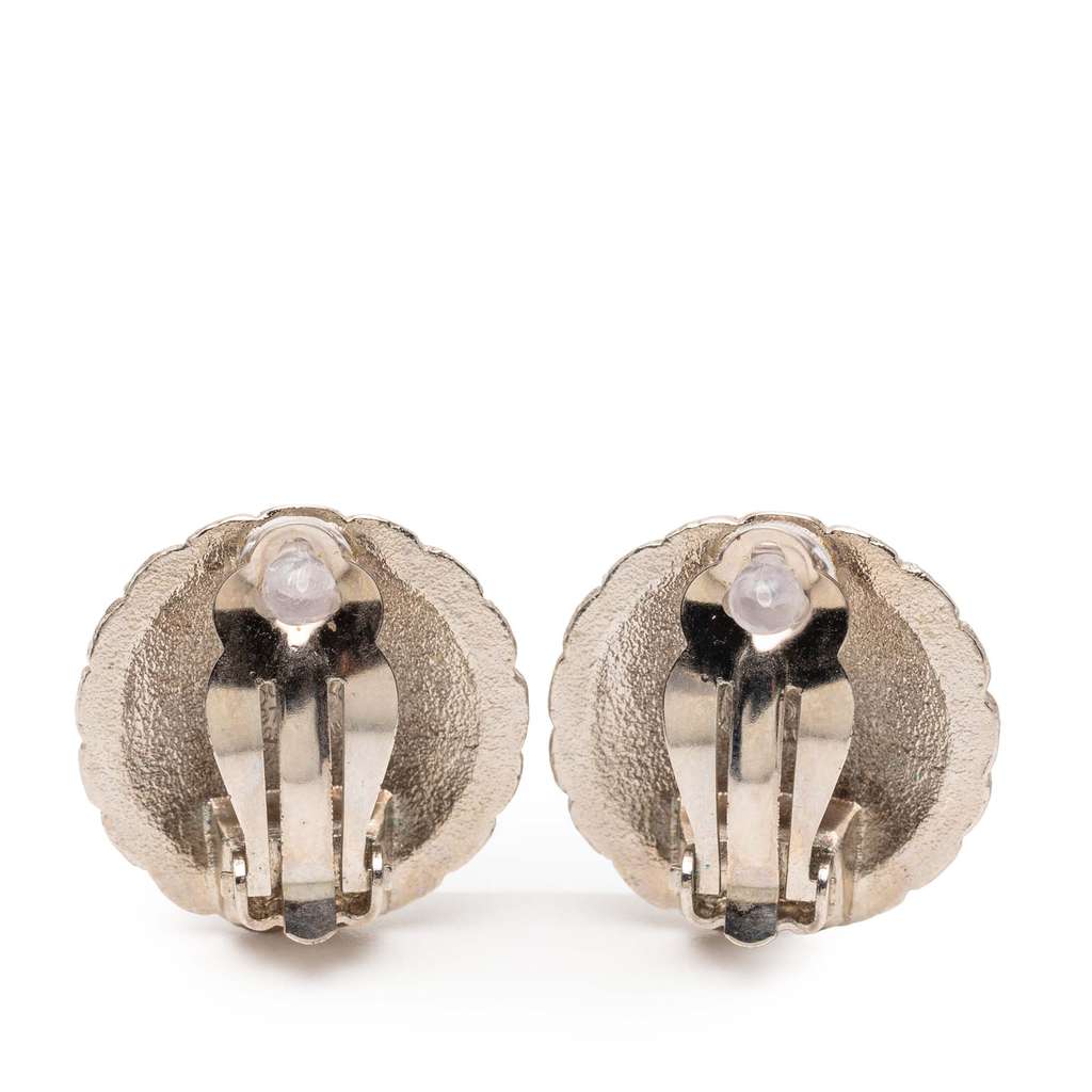 Chanel CC Silver Plated Clip on Earrings - 2