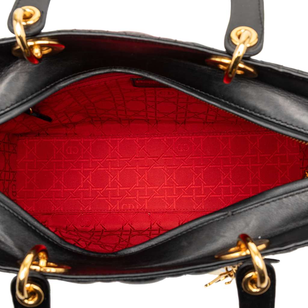 Dior Large Lambskin Cannage Lady Dior - 4