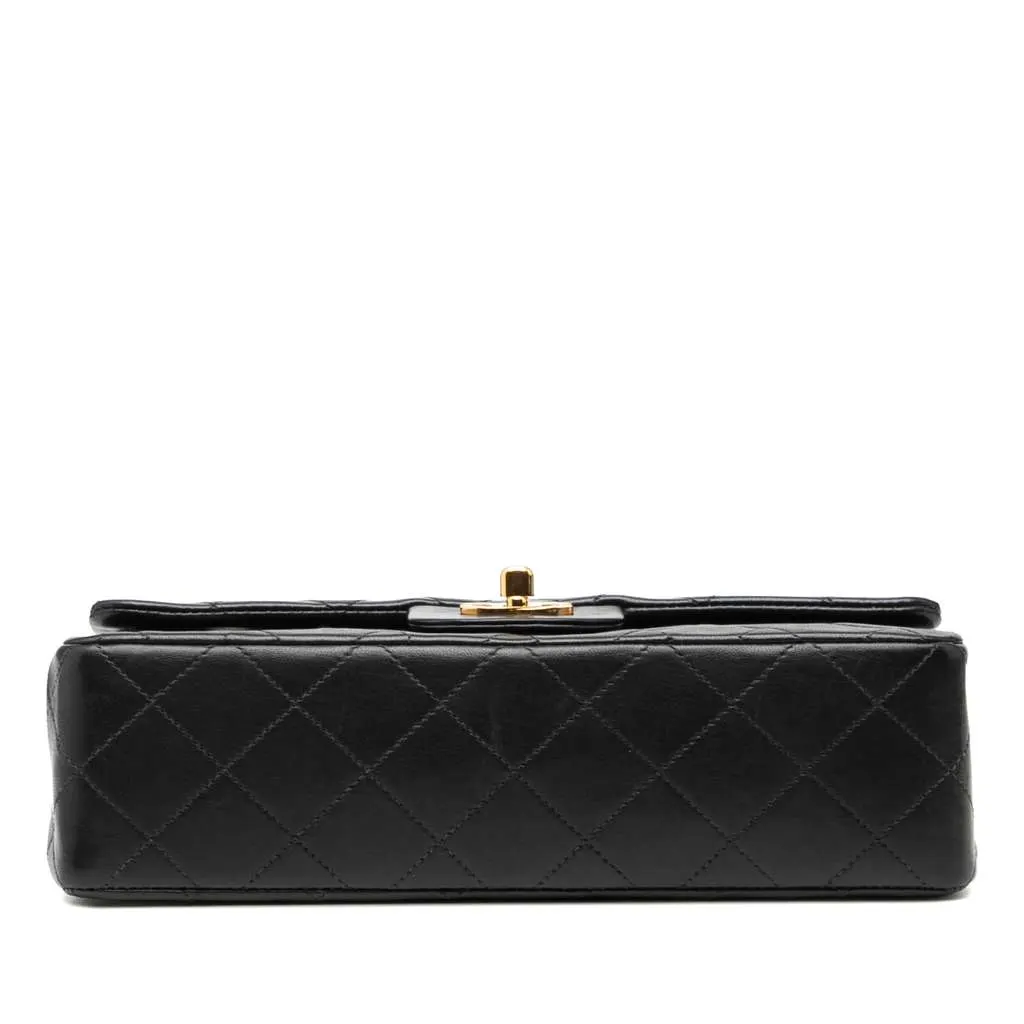 Chanel Small Classic Lambskin Double Flap Black Leather Good - Inside View