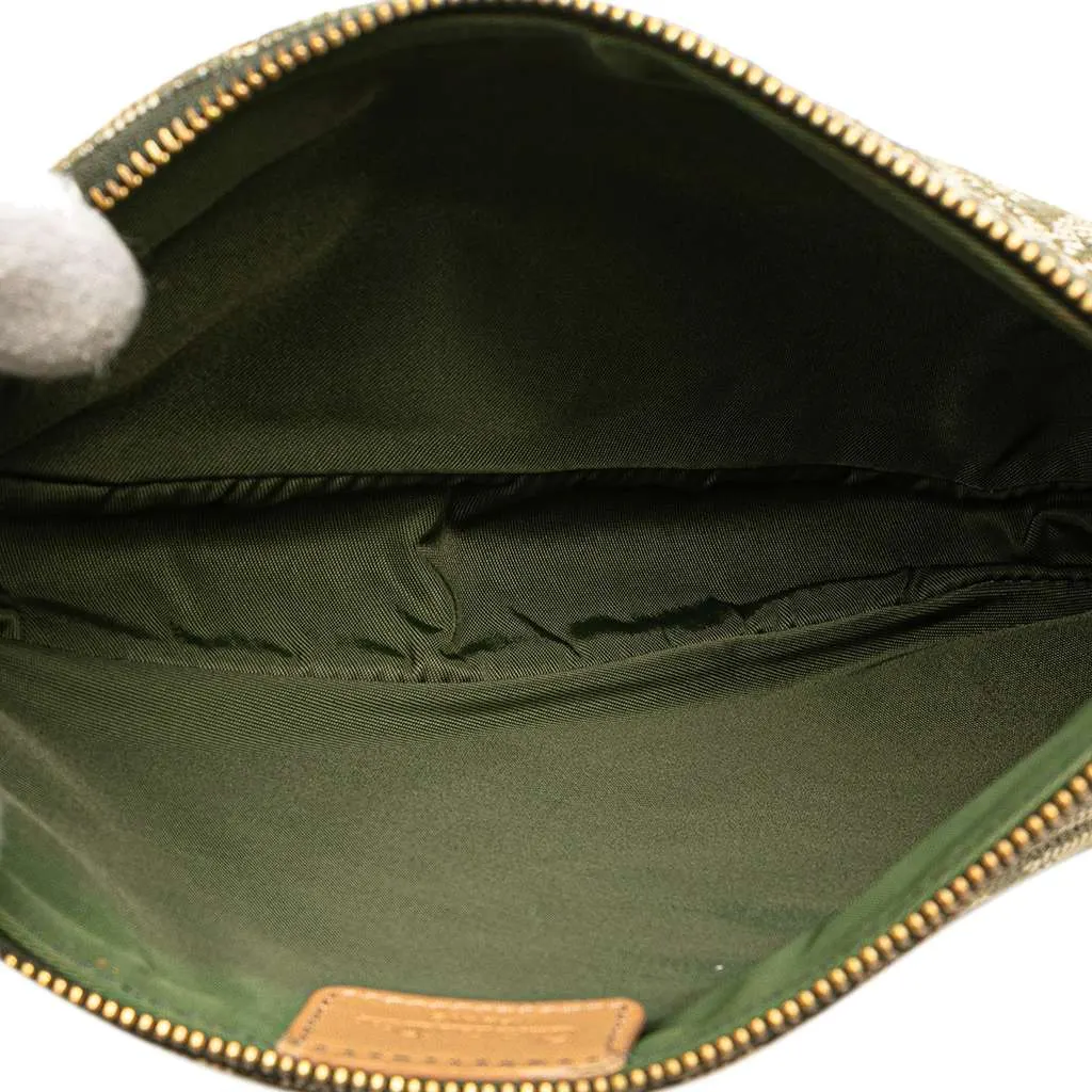 Dior Mini Diorissimo Canvas Saddle Pochette Green Canvas Good - Model View